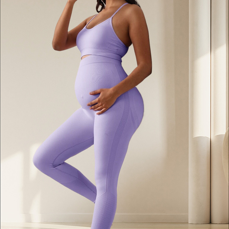 Pregnant Women Yoga Suit Sports Yoga Clothing Women's Seamless Beautiful Back Sports Bra Butt Lift Fitness Suit Pregnant Women