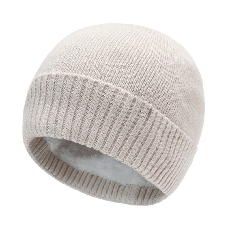 Otoño e invierno Nuevo sombrero de punto a rayas sombrero de lana cálido para hombres y mujeres forrado de lana engrosado sombrero de protección auditiva