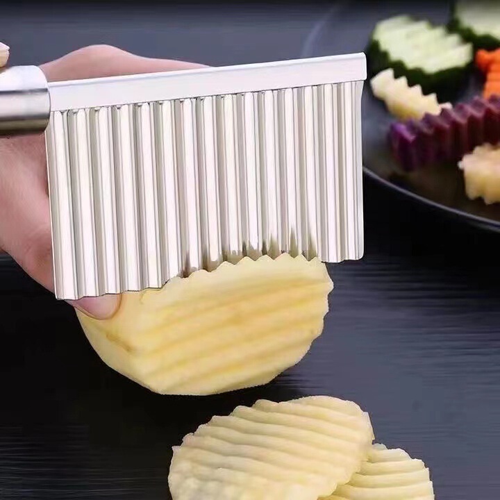 ポテトウェーブナイフ、ウルフトゥースポテトナイフ、キッチン家庭用野菜カッター、ファンシースライサー、ポテトグリッドスライスツール|undefined
