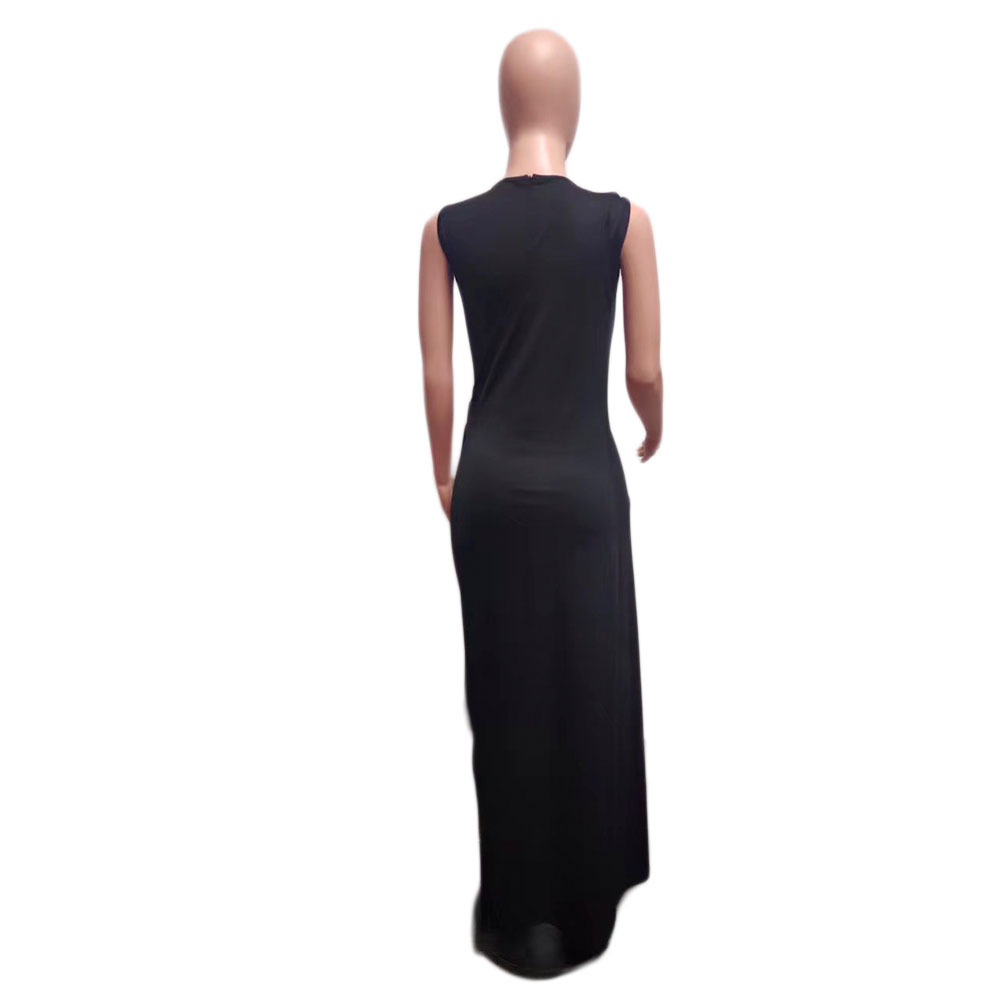 Women's Jumpsuit Summer Fashion Tied Detail V-Neck Casual Plain Sleeveless Asymmetrical Long Jumpsuit . S-2x image