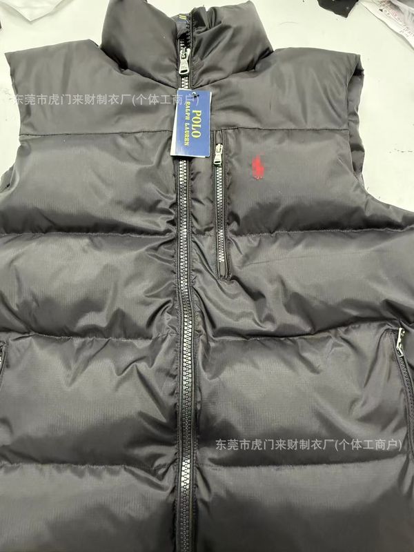 跨境RL小马刺绣羽绒棉服秋冬季立领百搭马甲男女情侣背心外套休闲|undefined