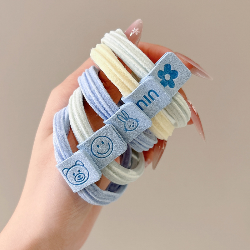 Cuerdas de cabello azul de sal de mar mujeres sin costuras, cuerdas de cabeza de alta elasticidad, anillo de cabello de correa simple y duradero, tocado de niña encantador