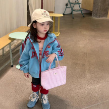 女童加绒卫衣外套秋冬2025女宝开衫小恶魔帽美式休闲连帽衫上衣潮