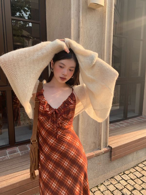 诠释美 NEWOPEN 25秋巨好看韩系气质外披无扣长袖毛衣开衫女F6651|undefined