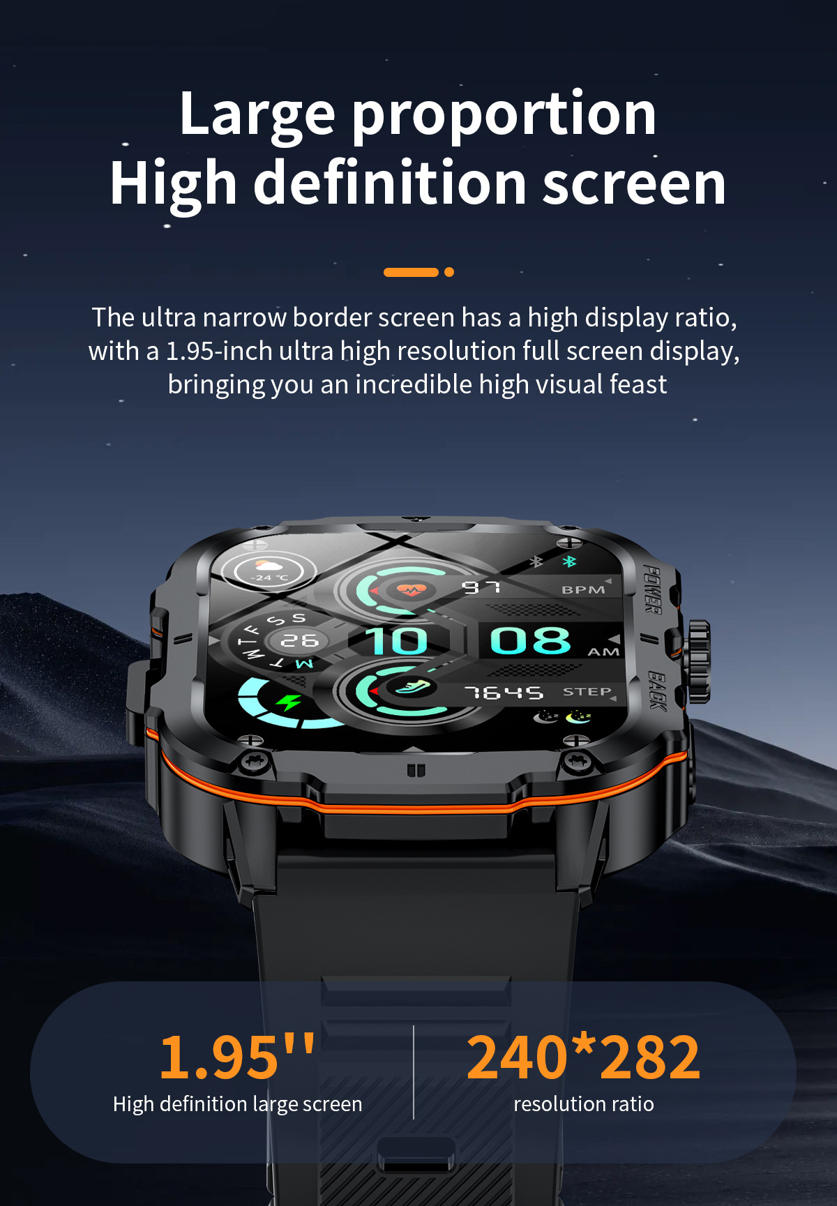Men's Bluetooth Smartwatch With Heart Rate And Blood Oxygen Monitoring Multi Sports Watch Waterproof Fitness Tracker Touchscreen Watch_voghion.com