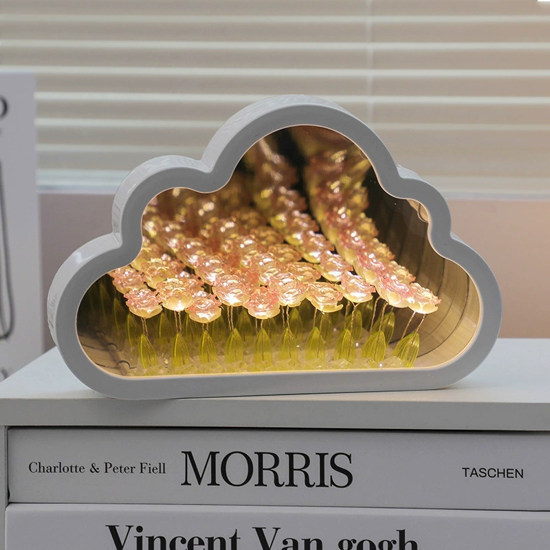 Цветы из облаков и морских роз diy ночные огни ручной работы Танабата День Святого Валентина подарок на день рождения Спальня Настольный декор