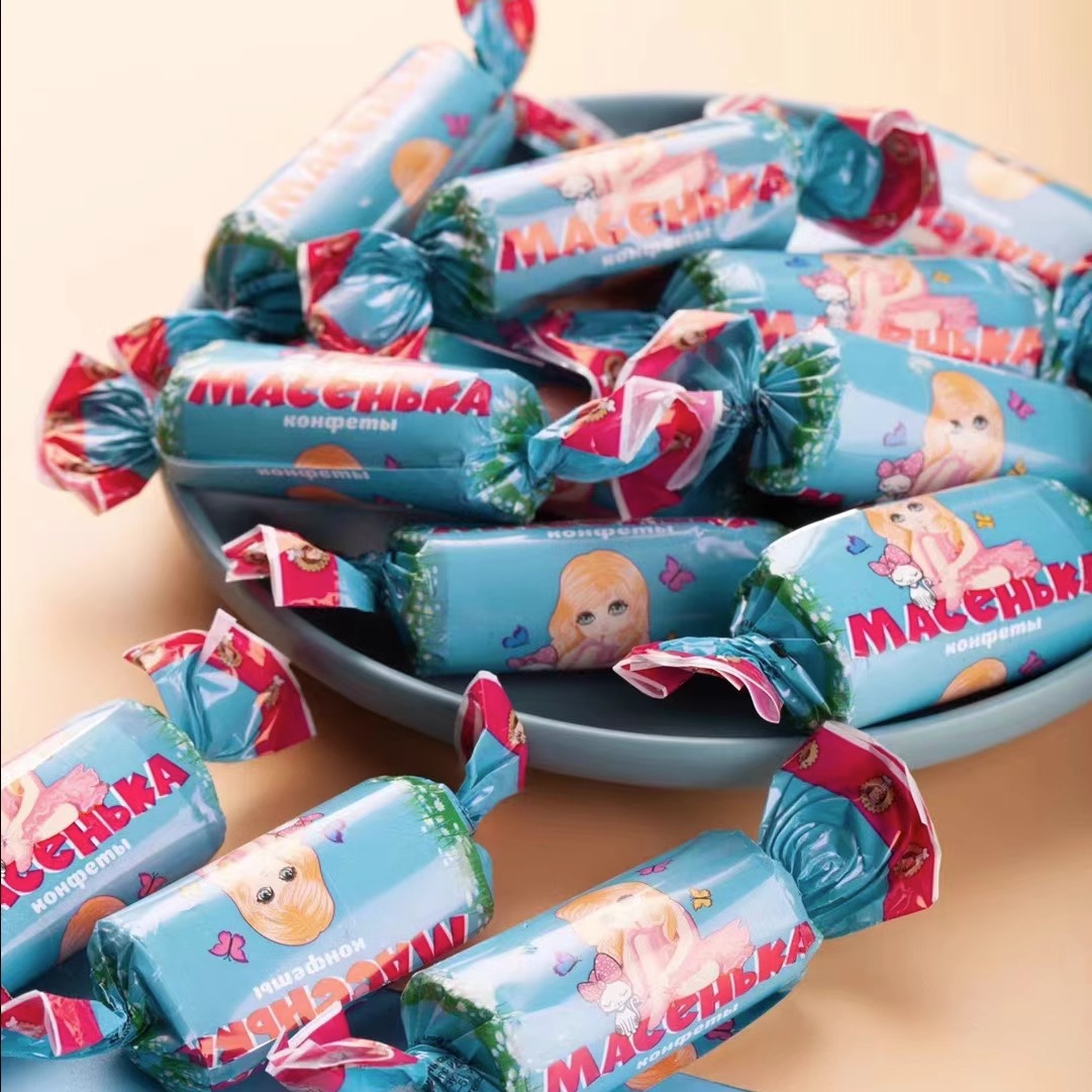 Russian original import Russian small Miao Ni Shika large piece white rabbit pure milk candy wedding auspicious candy leisure small snack food