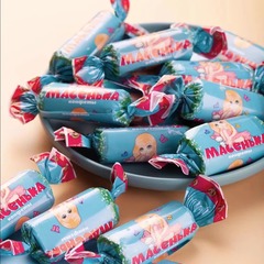 Russian original import Russian small Miao Ni Shika large piece white rabbit pure milk candy wedding auspicious candy leisure small snack food