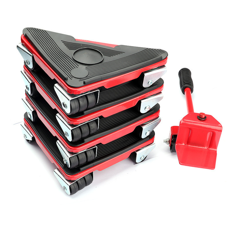 5点セット三角鉄製引っ越し器可動ユニバーサルホイール移動ツール携帯用重量物移動ツール|undefined