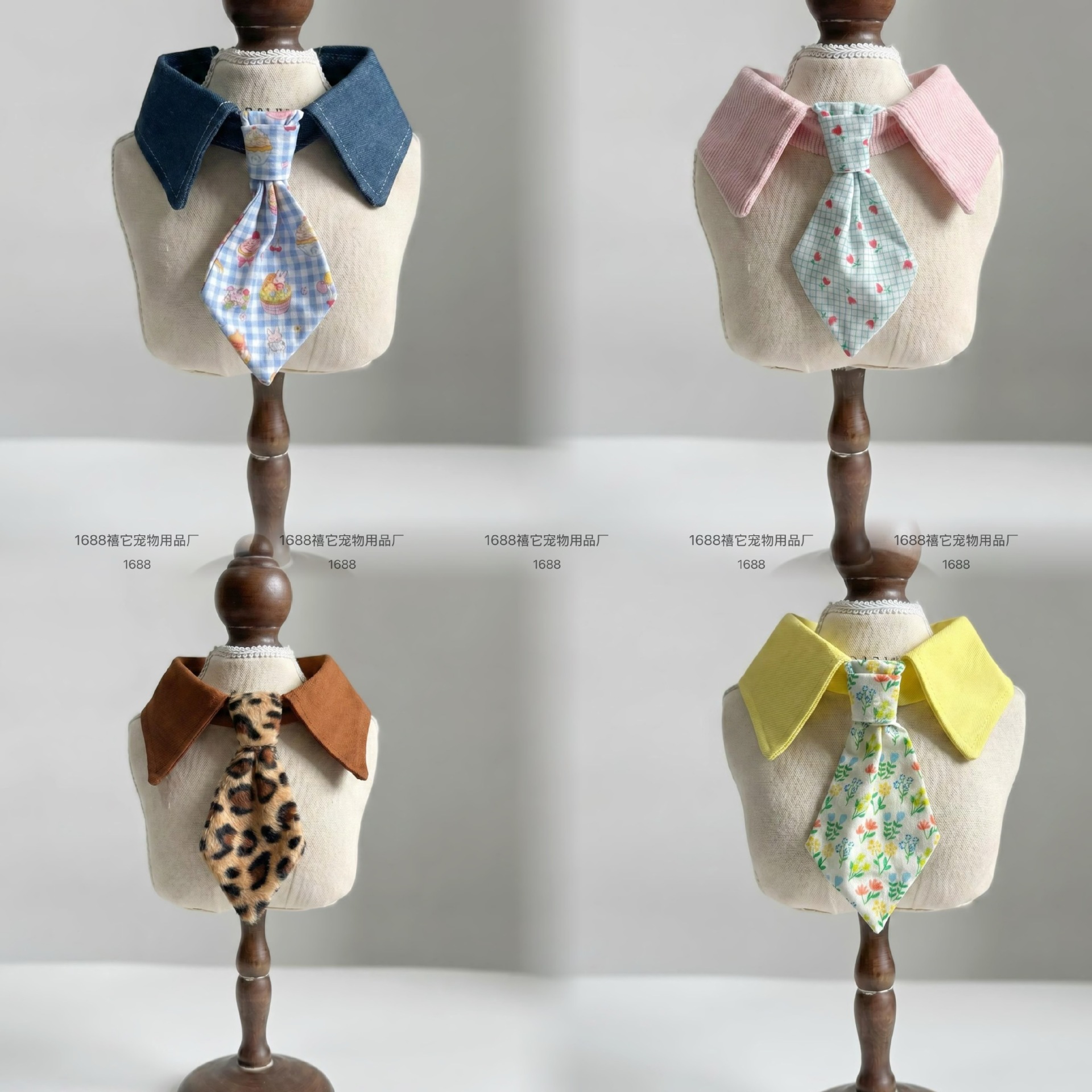 Cat and Dog Denim-Style Adjustable Neck Scarf for Small Dogs Like Teddy and Bichon for Photo Shoots and Outfits