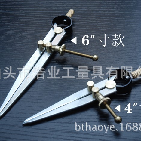 ✅批发全铜配件弹簧两脚规4寸划规100mm间距规手工皮具圆规机剪工