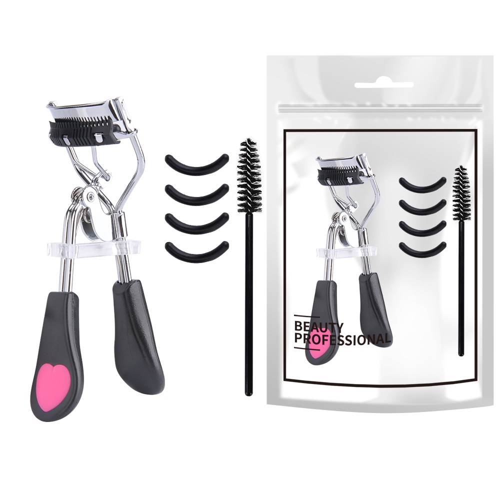 Meidao A4 manejo de corazón con pein de pestañas de belleza de ojos de sombra cepillo de pestañas de curvación dos en uno conjunto de clip de pestañas de belleza