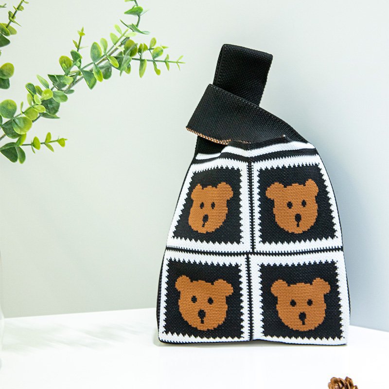 新款户外百搭针织托特包网红手办包包手机收纳包包ins女士手提包