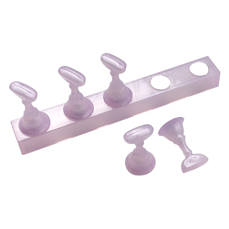 Nueva tira larga de color moca de dibujos animados de gelatina de manicura con soporte magnético práctica de uñas soporte para dedo accesorios de joyería color claro