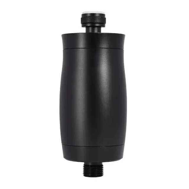 Filtro de ducha todo negro de material de aluminio, filtro de reemplazo desmontable, ducha, baño, purificación de ducha multicapa