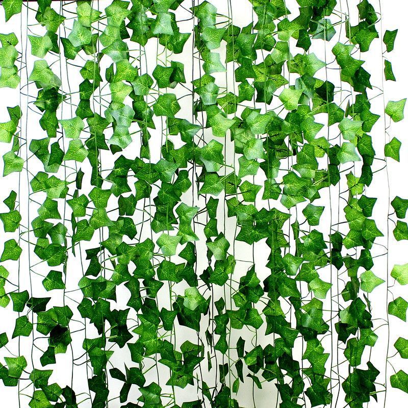 Artificial Rattan Climbing Vine Decoration Fake Leaves Green Leaves Pipe Ceiling Fake Flowers Pothos Grape Leaves Wholesale