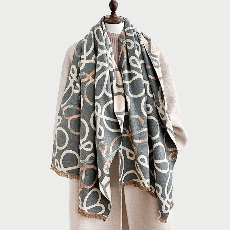 Bufandas coreanas de cachemira de dama 2025 pájaros con un bufón de aire acondicionado que se vuelve más grueso y cálido