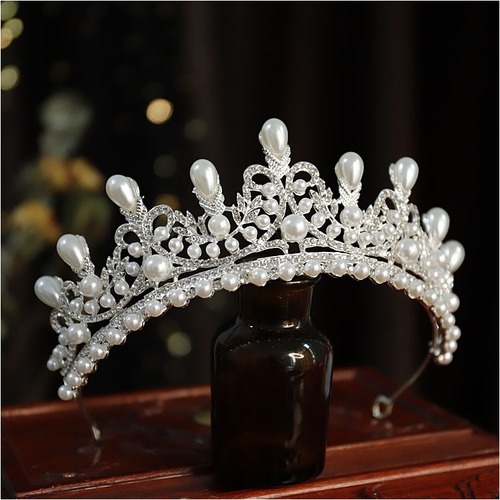 European and American bridal crown wholesale baroque drop diamond princess crown performance birthday tiara wedding dress accessories