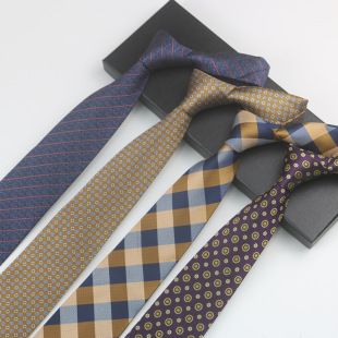 Men's formal tie business host work banquet striped pattern polyester hand accessories 8cm tie in stock