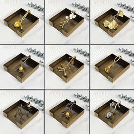 复古铜色餐巾纸收纳盒纸巾架高档酒店餐厅商用压纸方形餐巾纸底座