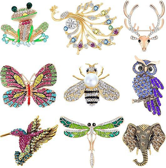 Broche papillon rétro européenne et américaine en alliage incrusté de strass, ornée d'une coccinelle._voghion.com