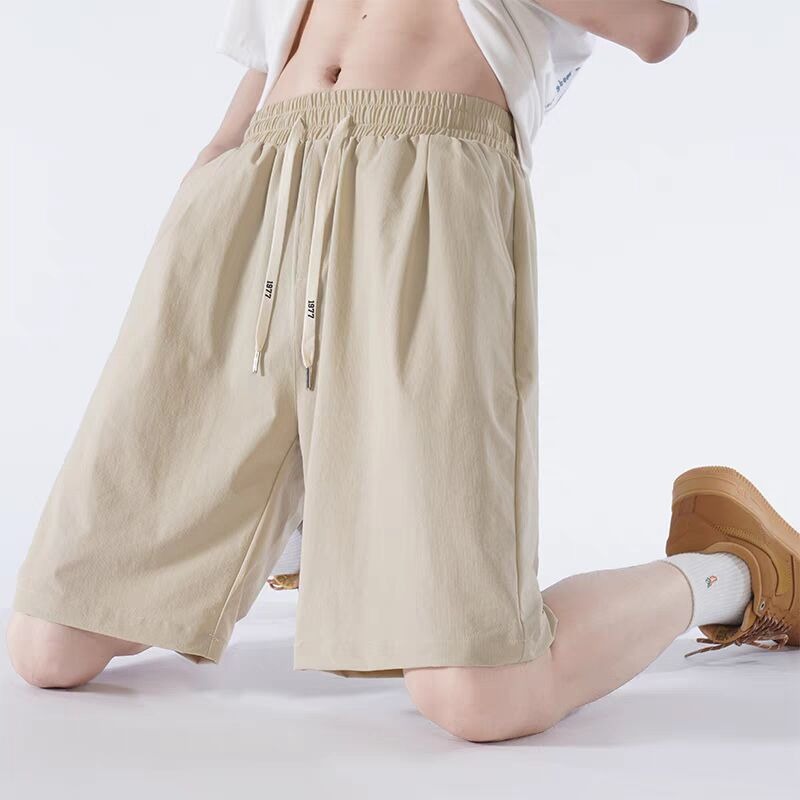 Ice Silk Shorts Men's Summer Thin Korean Style Loose Large Size Pants Instagram Style Fashionable Casual Beach Pants