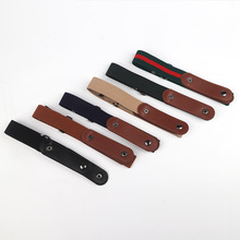 可调节真皮懒人腰带无扣隐形松紧弹力腰带女简约百搭牛仔裤带男女