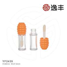新款可爱蜂窝造型盖唇彩瓶唇蜜管唇釉管包材逸丰工厂YF2439可定制