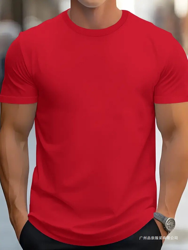 Plain Cotton Short Sleeve Mens T-Shirt Casual Classic Black Plain Cotton Short Sleeve Mens T-Shirt Casual Classic Black