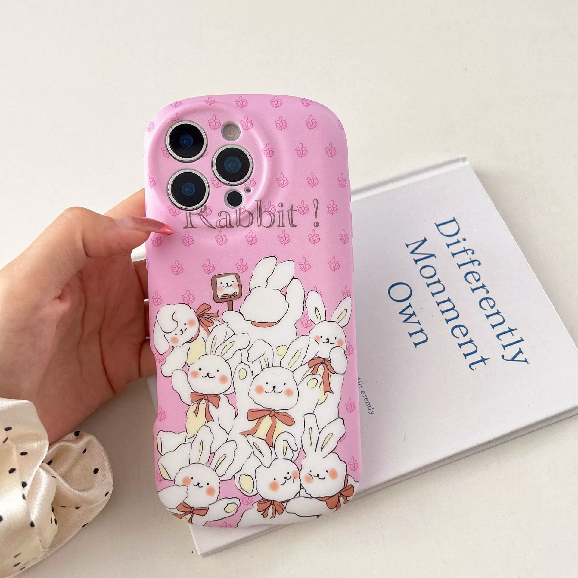 Apple, фуксия совместимый кролик, iPhone16 Pro, iPhone 15, чехол для телефона, с рисунком, iphone, 13