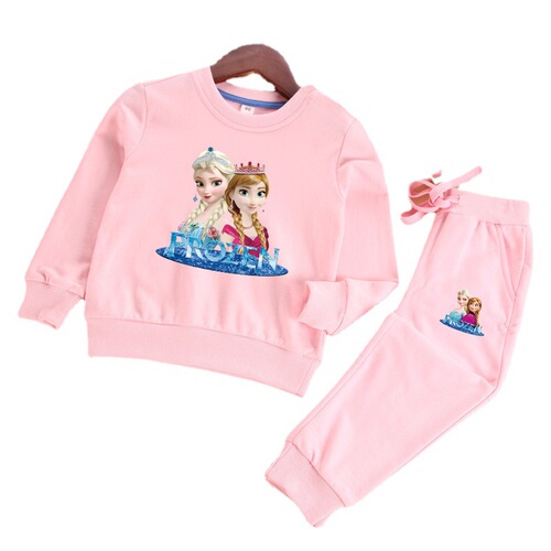 Frozen Elsa Princess children's clothing girls trousers suit girls half-sleeved children's Elsa autumn clothes