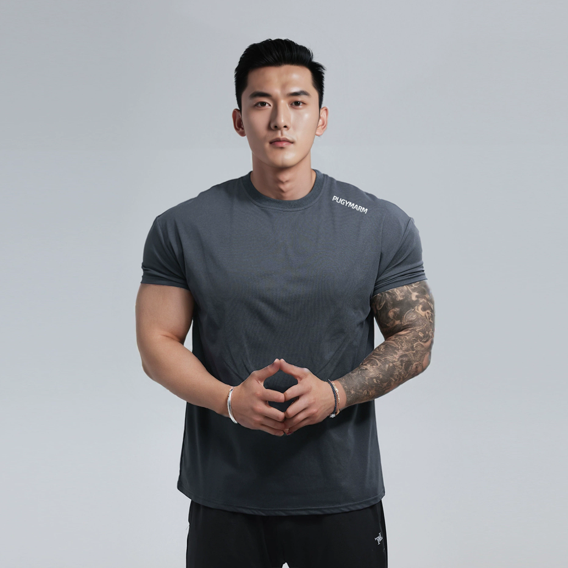 Потрясающий бренд GYMARM для весны и лета 3.0, профессиональный outdoor fitness, soft shell, быстро сохнущая основа, высокоэластичный дышащий материал, плавно спадающие рукава с коротким рукавом