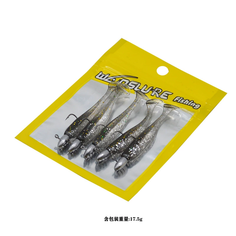 Root bait soft bait road sub -bait lead hook tail fish 5 loaded bionic bionic fake bait leader hook fishing gear