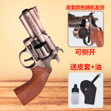 侧开左轮全金属炮子枪砸炮枪模型玩具枪合金摆件手枪打响声玩具