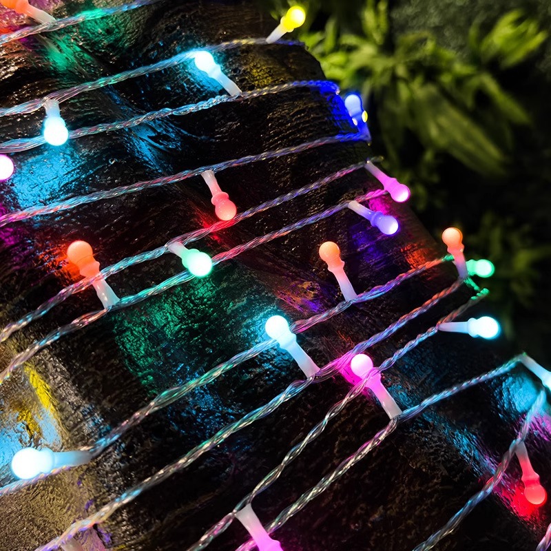 Lámpara de palomitas de maíz solar, luces de colores impermeables al aire libre, luces intermitentes, gypsophila, carpa para acampar, luces decorativas que cambian de color, luces de cadena