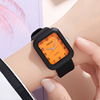 Square waterproof watch for leisure, Korean style, for secondary school, wholesale