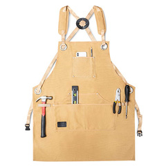Amazon Cross-border Apron Canvas Apron Multifunctional Pockets Apron Woodworking Electrician Workwear Barber Apron