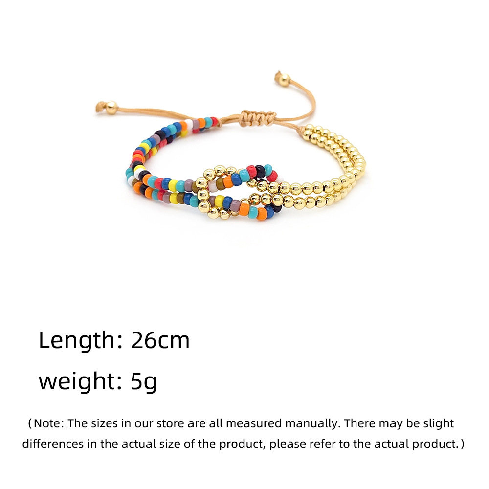 8g Weight Beads Pendant Material Casual Elegant Lady Geometric Glass Copper Beaded Chain Beaded Bracelets Wholesale