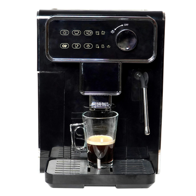 Cafetera espresso automática para el hogar con espumador de leche, cafetera espresso comercial con control de temperatura integrado