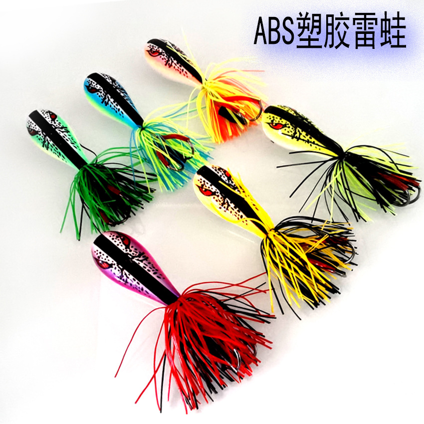 Rana de trueno ABS Rana dura con doble gancho cebo falso Luya cebo falso de agua dulce anti-hierba colgante pescado negro pesca negra maquillaje facial seis colores
