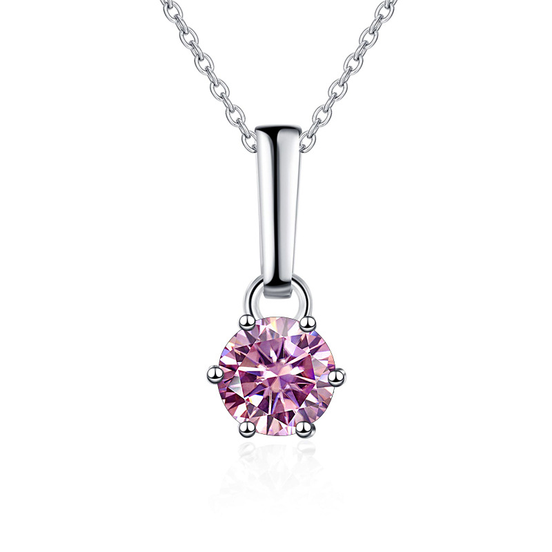 Transfronterizos para plata esterlina colgante de piedra de seis garras simulación perforación de cadena clavícula suministro directo de fabricantes