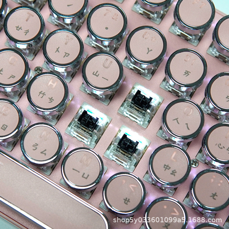 [Taiwan Zhuyin] Retro Electronic Competition Keyboard Zhuyin Edition Game Keyboard Electronic Competition Keyboard Green Axis Mechanical Keyboard