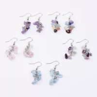 Natural water, crystal, sapphire earrings, accessory, (Cross-border trading)