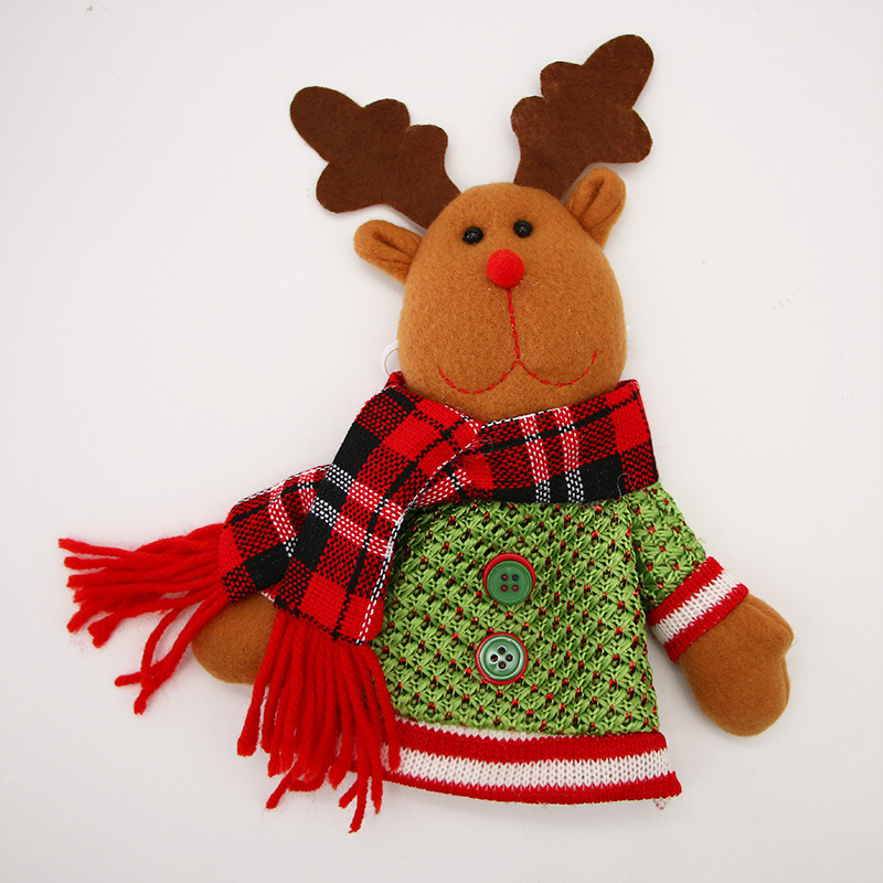 Juldekoration vinflaskfodral santa claus i stickat material_voghion.com