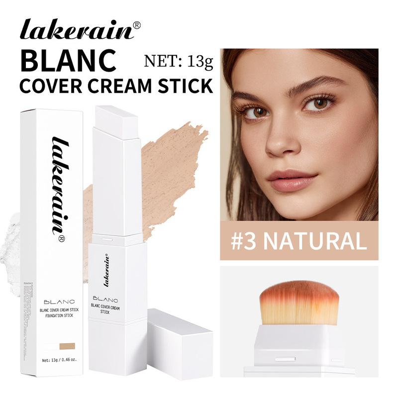跨境lakerain二合一变色粉底棒水润轻薄blanc cover cream stick|undefined