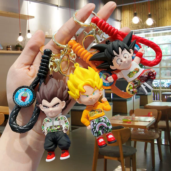 Cartoon Anime Dragon Ball Keychain Car Pendant Cute Doll School Bag Pendant Key Chain Small Gift