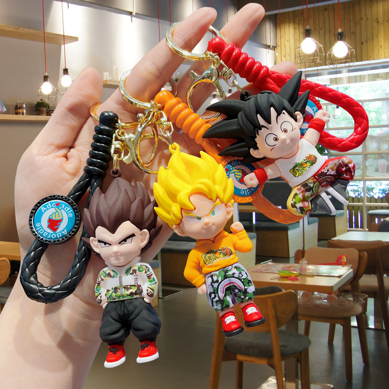 Cartoon Anime Dragon Ball Keychain Car Pendant Cute Doll School Bag Pendant Key Chain Small Gift