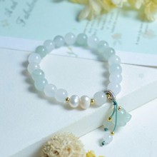 天然天山翠厂家批发天山翠葫芦手链金丝玉8红色葫芦手链直播货源