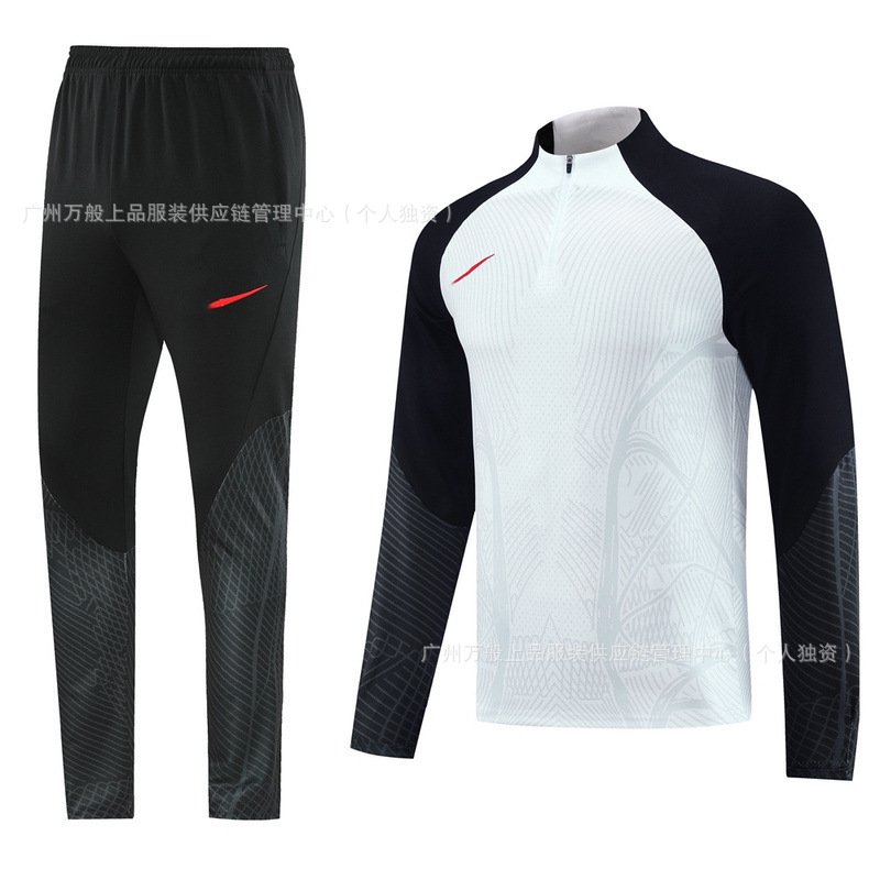 NB半拉链冬装长袖长裤套装训练俱乐部基础足球服球衣长拉logo外贸|undefined