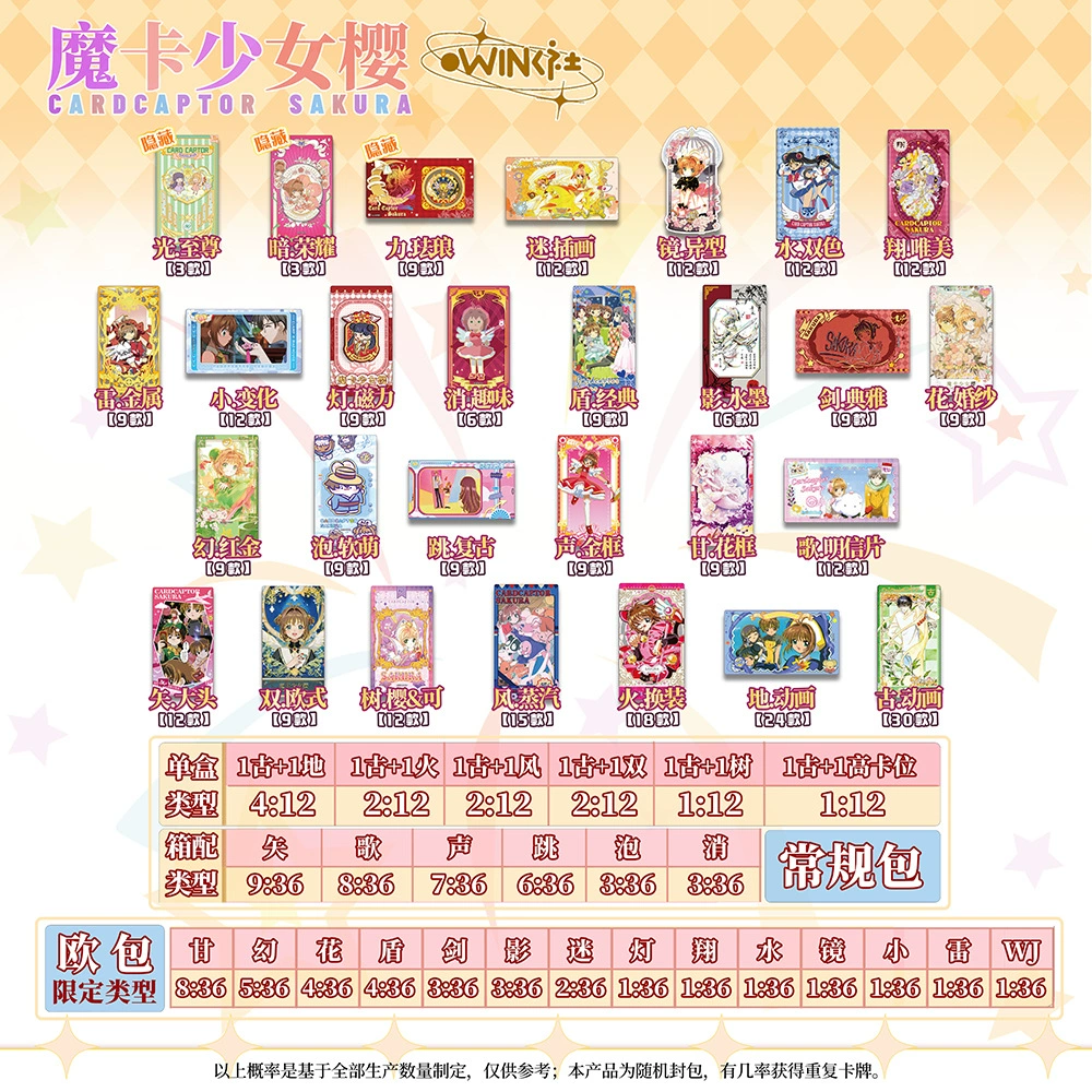 wink社 Карточка Каптор Sakura четвертая карта, карта популярная на Douyin, розыгрыш прямая трансляция для получения товаров оптом